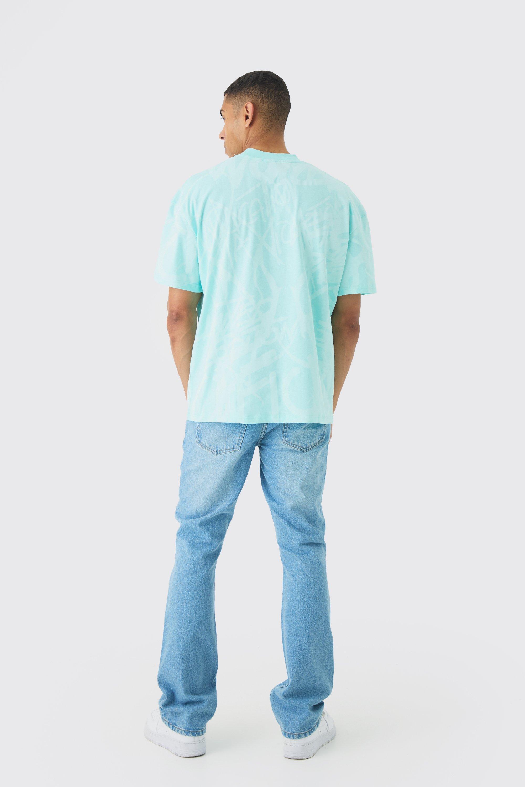 boohoo SLIM RIGID デニム ジーンズ LIGHT BLUE Slim Rigid Flare Jean In Light Blue | boohoo USA